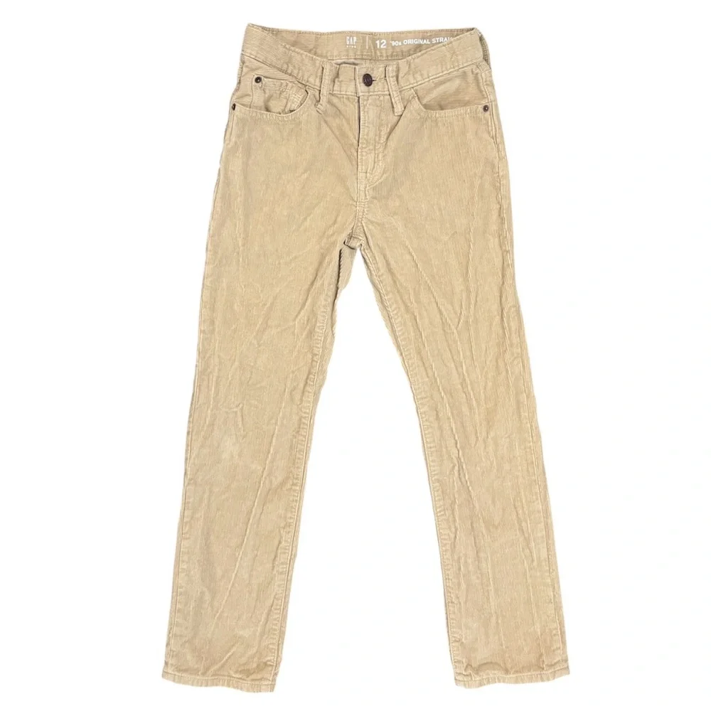 Gap Kids | Tan 90’s Original Straight Leg Corduroy Pants Adjustable, Boys 12